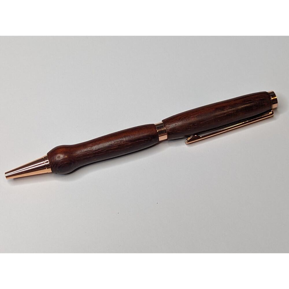 Slimline Twist Pen Copper Finish Red Heart Body Hand Turned Pen